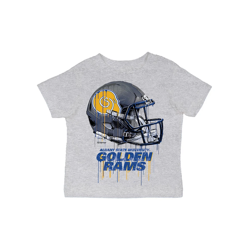 Infant Vive La Fete Gray Albany State Golden Rams Dripping Football Helmet T-Shirt