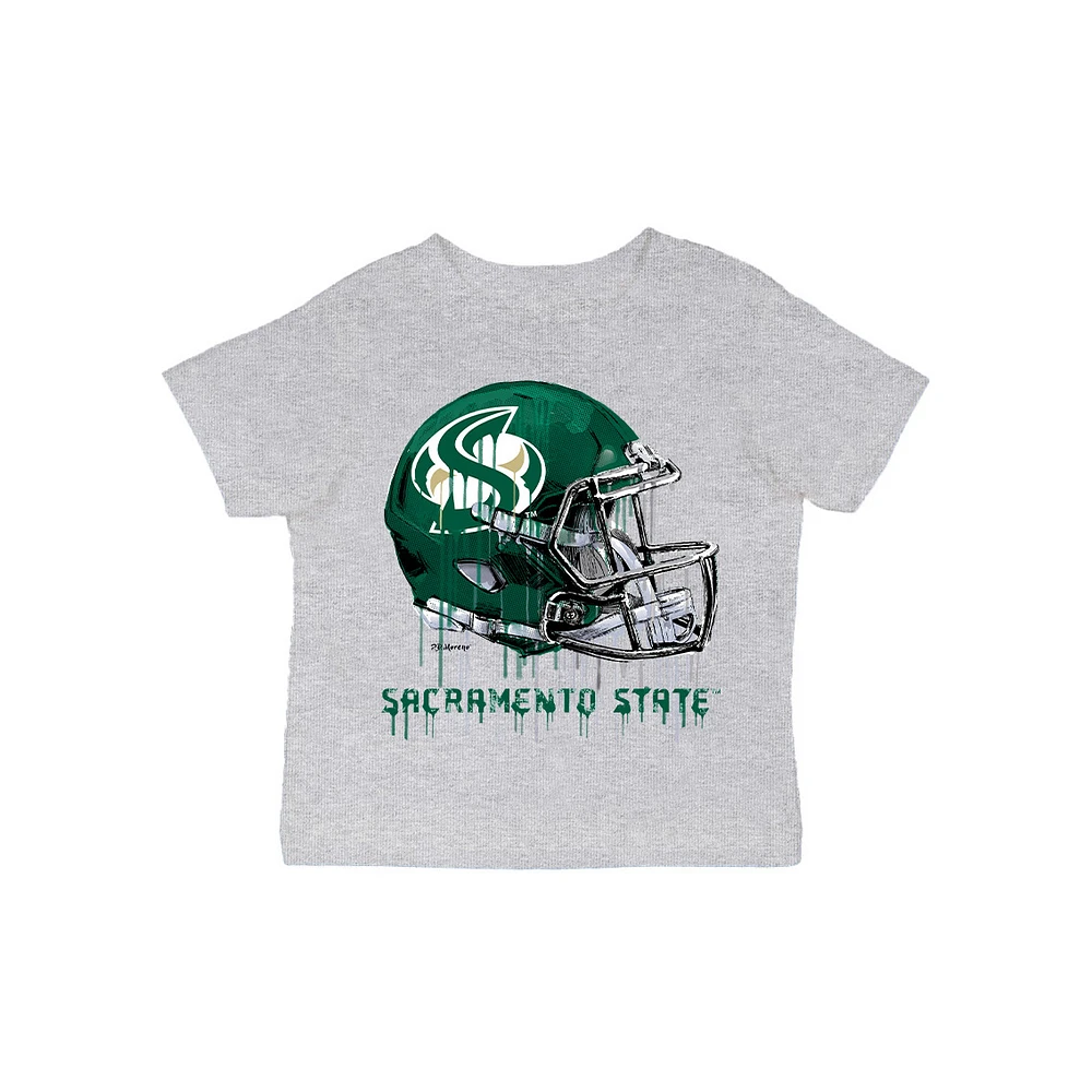 Infant Vive La Fete Gray Sacramento State Hornets Dripping Football Helmet T-Shirt