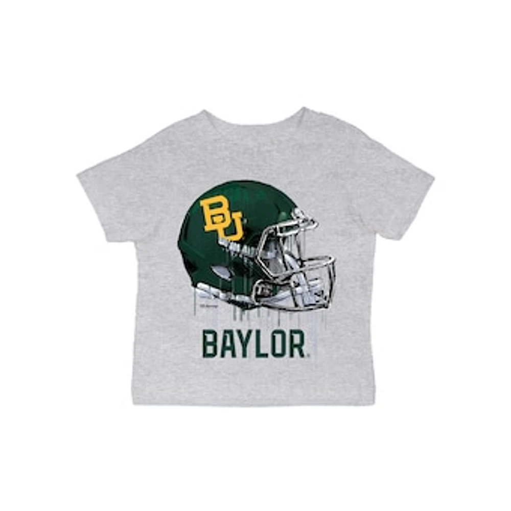 Infant Vive La Fete Gray Baylor Bears Dripping Football Helmet T-Shirt