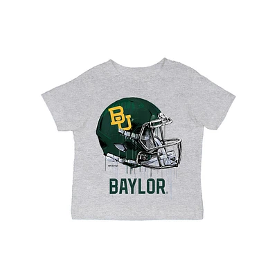 Infant Vive La Fete Gray Baylor Bears Dripping Football Helmet T-Shirt