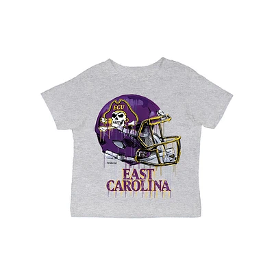 Infant Vive La Fete Gray ECU Pirates Dripping Football Helmet T-Shirt