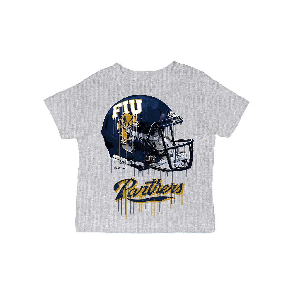 Infant Vive La Fete Gray FIU Panthers Dripping Football Helmet T-Shirt