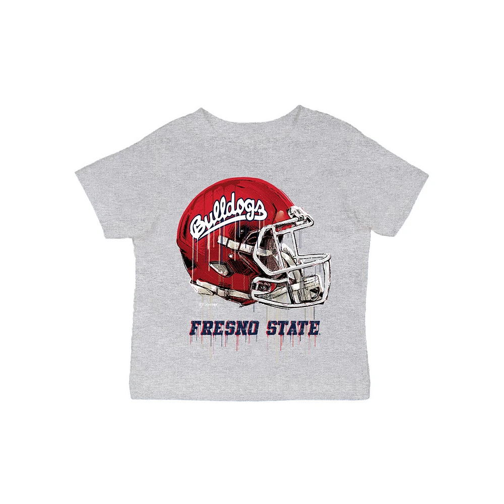 Infant Vive La Fete Gray Fresno State Bulldogs Dripping Football Helmet T-Shirt