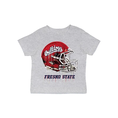 Infant Vive La Fete Gray Fresno State Bulldogs Dripping Football Helmet T-Shirt