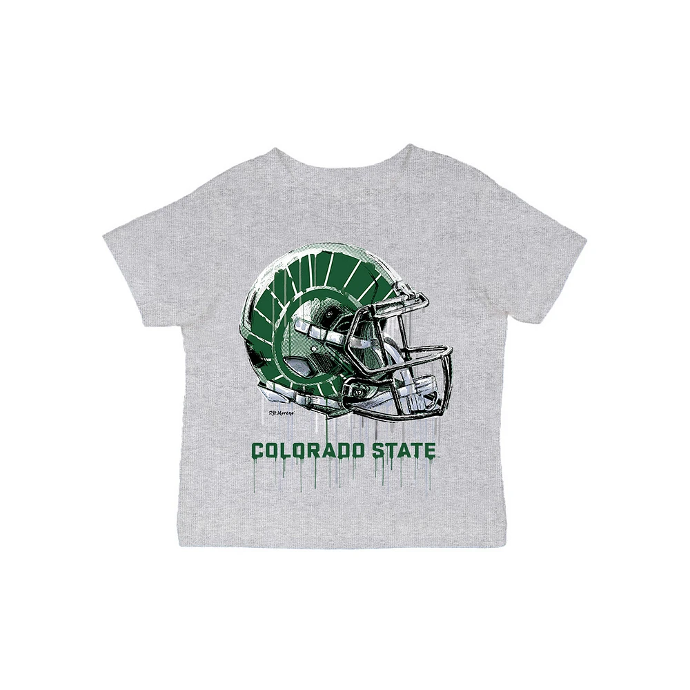 Infant Vive La Fete Gray Colorado State Rams Dripping Football Helmet T-Shirt