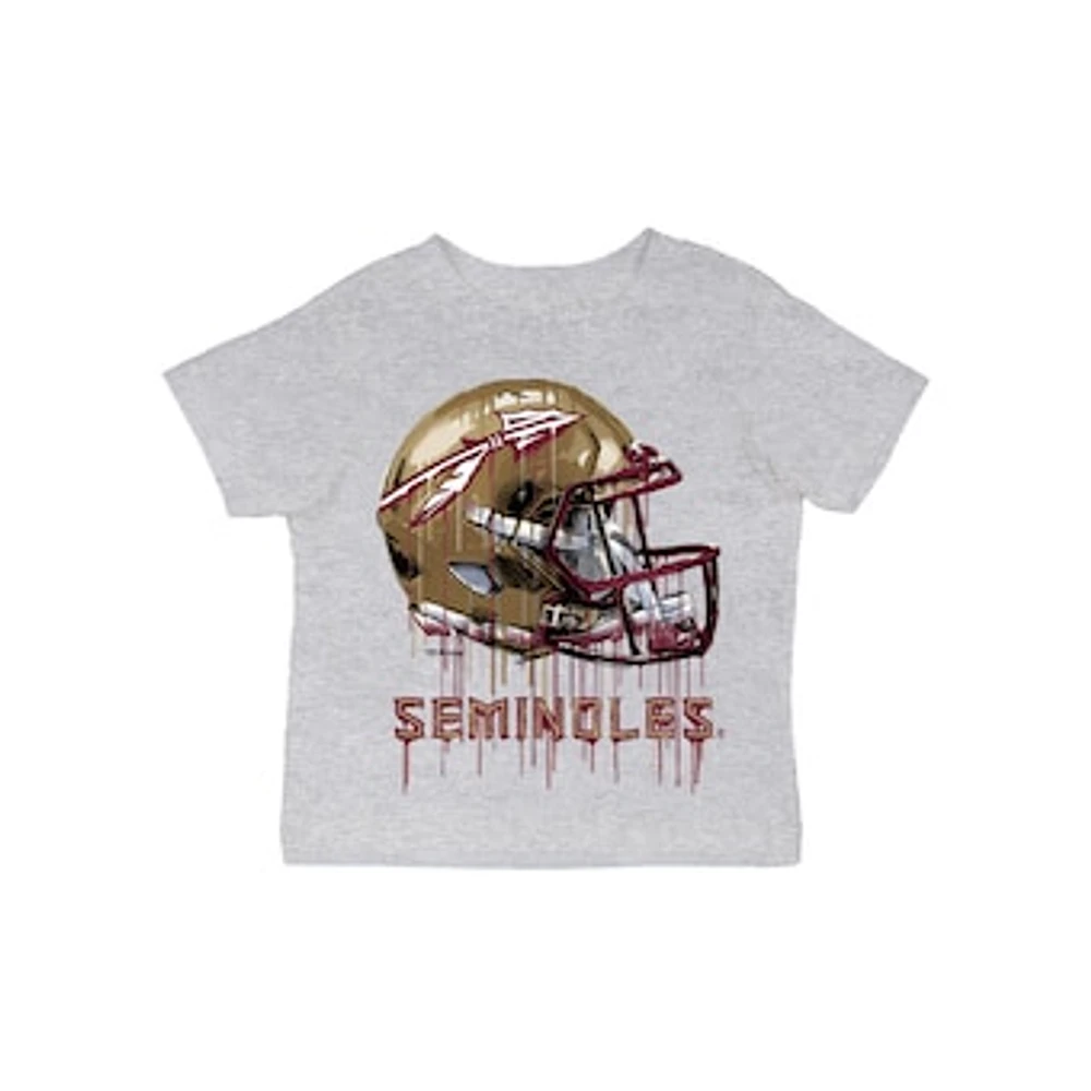 Infant Vive La Fete Gray Florida State Seminoles Dripping Football Helmet T-Shirt