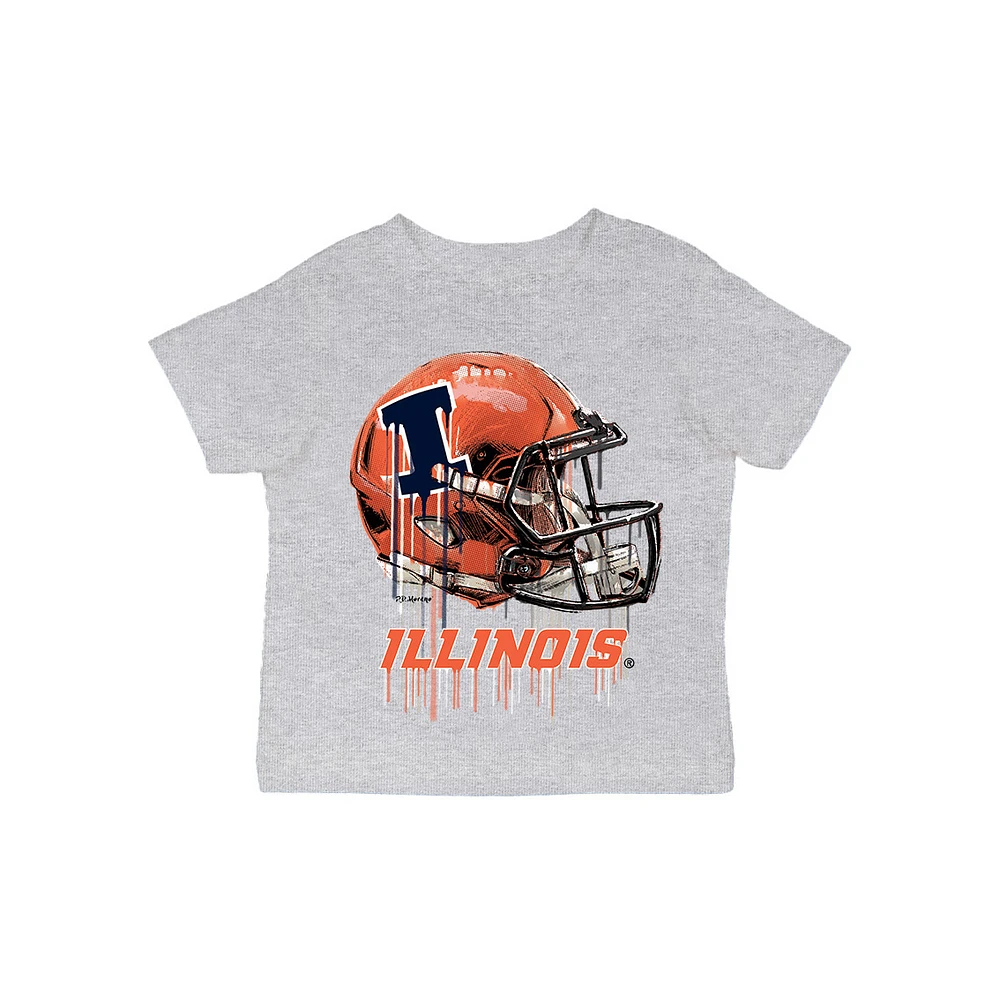 Infant Vive La Fete Gray Illinois Fighting Illini Dripping Football Helmet T-Shirt