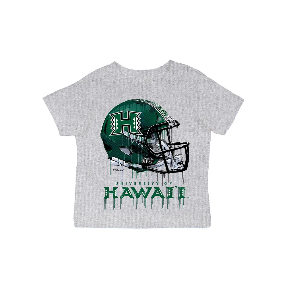 Infant Vive La Fete Gray Hawaii Rainbow Warriors Dripping Football Helmet T-Shirt