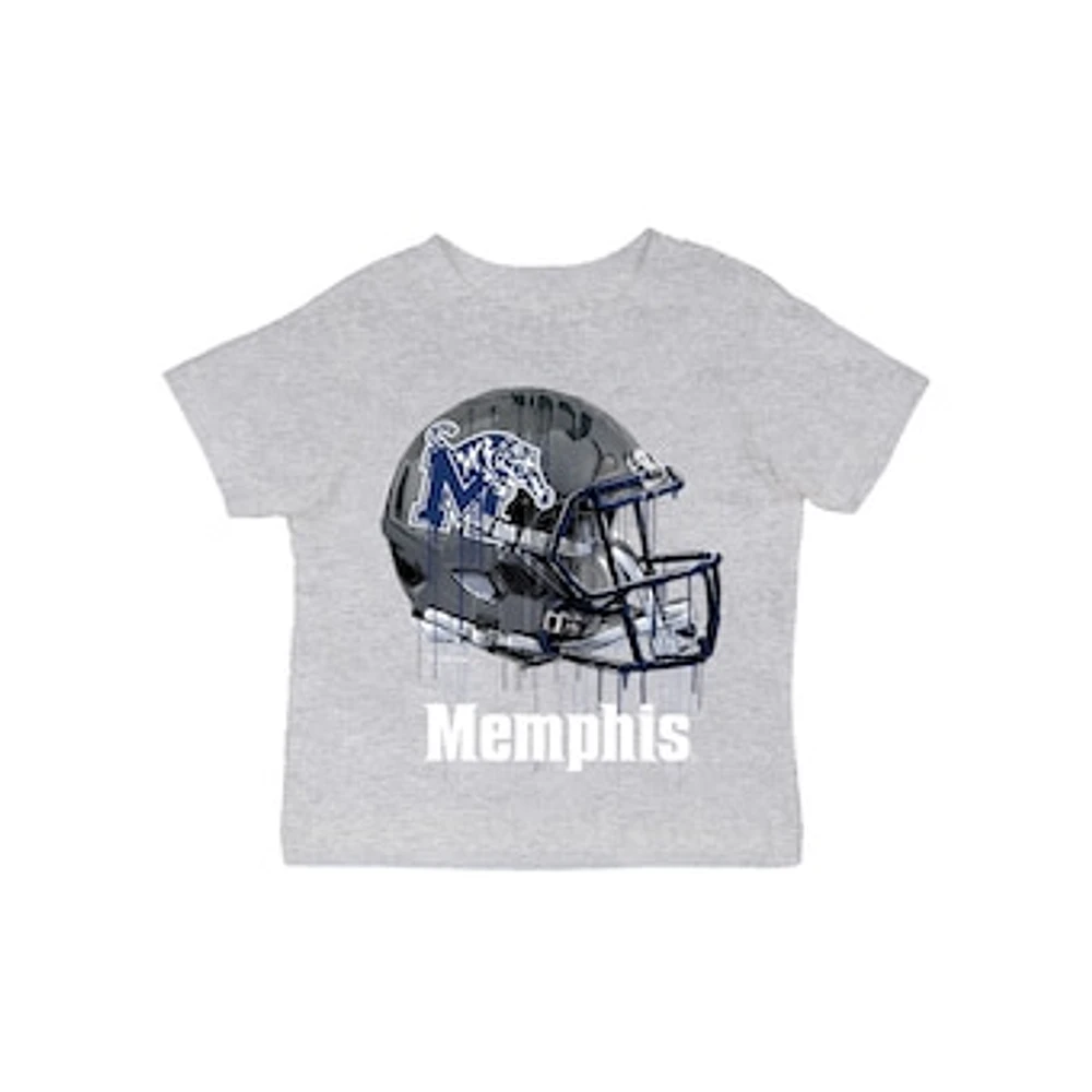 Infant Vive La Fete Gray Memphis Tigers Dripping Football Helmet T-Shirt