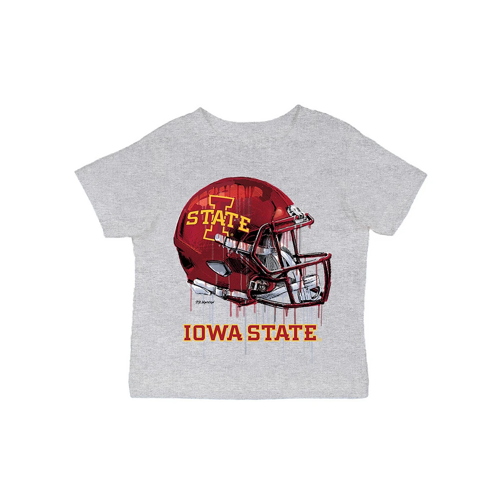 Infant Vive La Fete Gray Iowa State Cyclones Dripping Football Helmet T-Shirt
