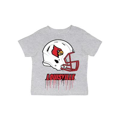 Infant Vive La Fete Gray Louisville Cardinals Dripping Football Helmet T-Shirt