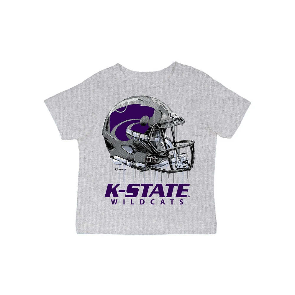 Infant Vive La Fete Gray Kansas State Wildcats Dripping Football Helmet T-Shirt
