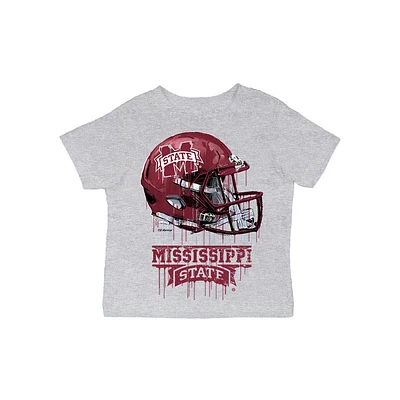 Infant Vive La Fete Gray Mississippi State Bulldogs Dripping Football Helmet T-Shirt