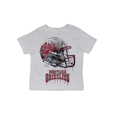 Infant Vive La Fete Gray Montana Grizzlies Dripping Football Helmet T-Shirt