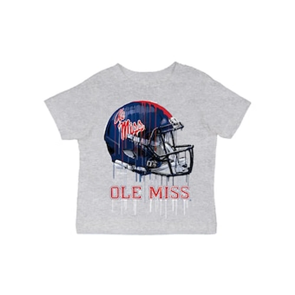 Infant Vive La Fete Gray Ole Miss Rebels Dripping Football Helmet T-Shirt