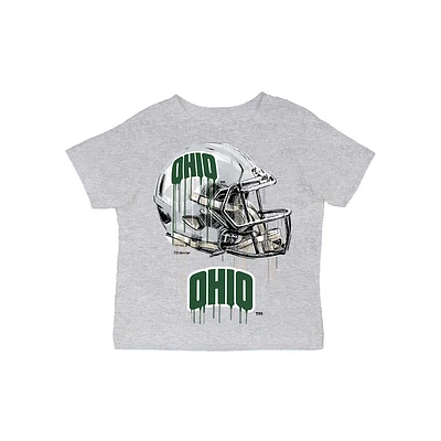 Infant Vive La Fete Gray Ohio Bobcats Dripping Football Helmet T-Shirt
