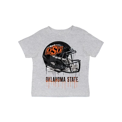 Infant Vive La Fete Gray Oklahoma State Cowboys Dripping Football Helmet T-Shirt