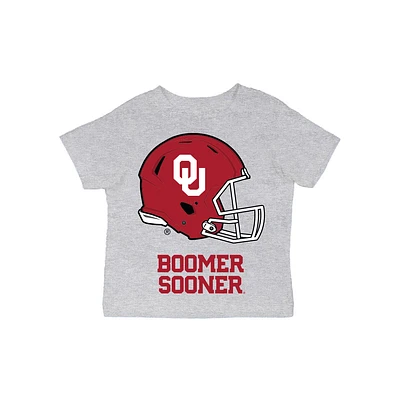 Infant Vive La Fete Gray Oklahoma Sooners Dripping Football Helmet T-Shirt