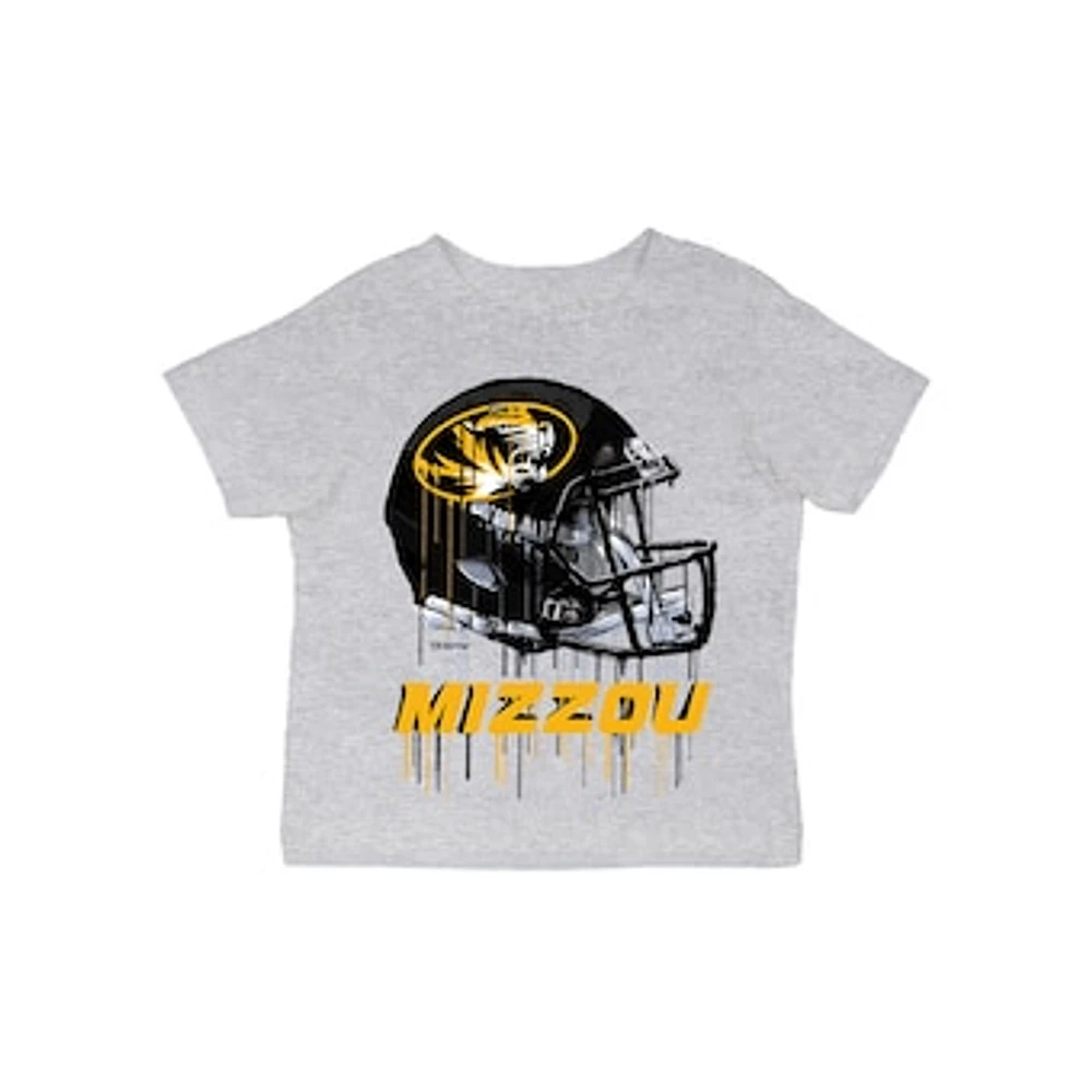 Infant Vive La Fete Gray Missouri Tigers Dripping Football Helmet T-Shirt
