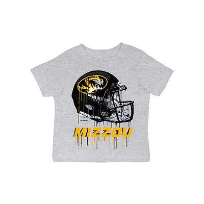 Infant Vive La Fete Gray Missouri Tigers Dripping Football Helmet T-Shirt