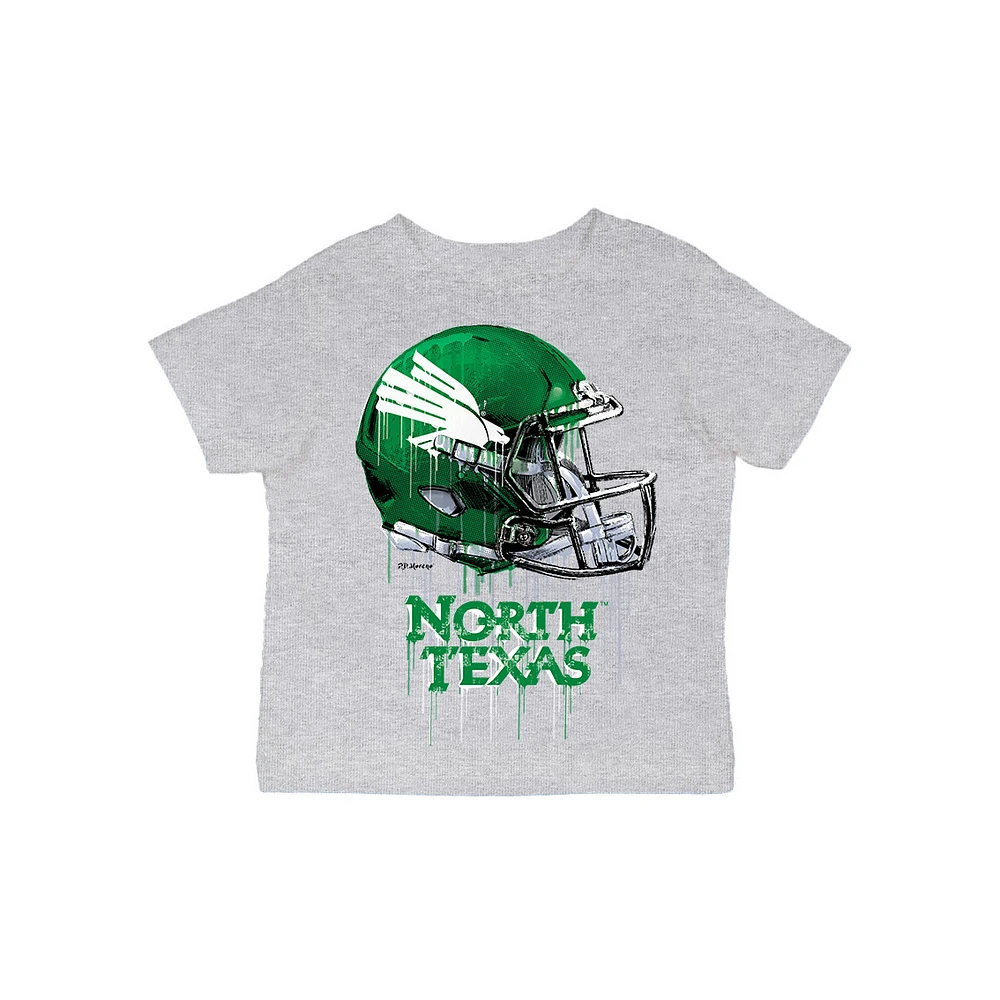 Infant Vive La Fete Gray North Texas Mean Green Dripping Football Helmet T-Shirt