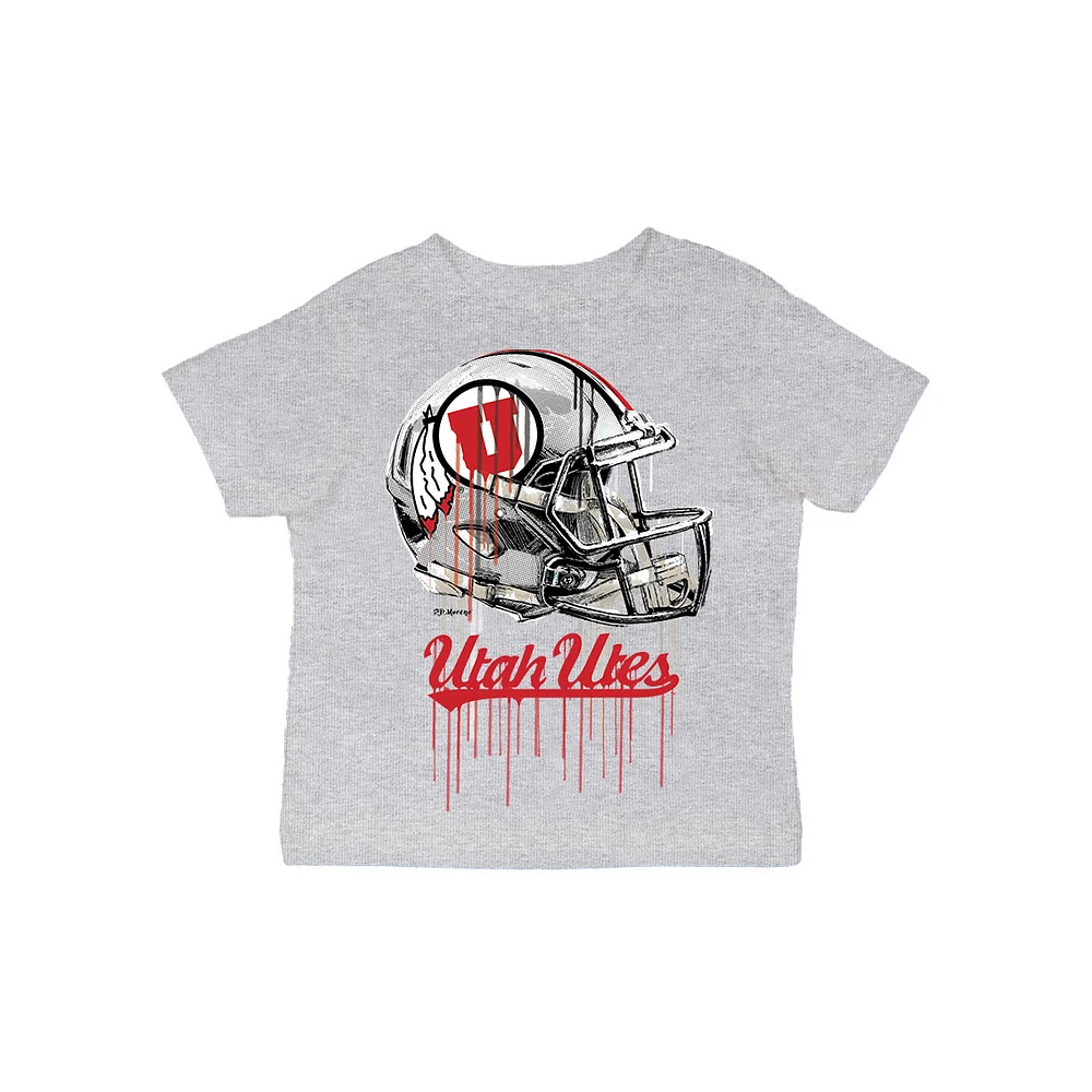 Infant Vive La Fete Gray Utah Utes Dripping Football Helmet T-Shirt