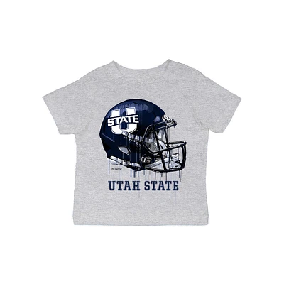Infant Vive La Fete Gray Utah State Aggies Dripping Football Helmet T-Shirt