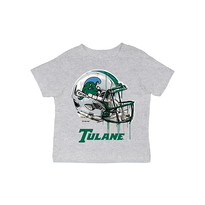 Infant Vive La Fete Gray Tulane Green Wave Dripping Football Helmet T-Shirt