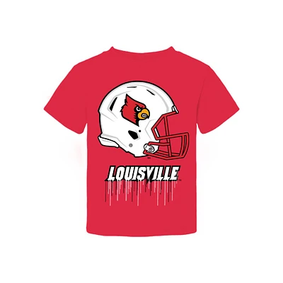 Toddler Vive La Fete Red Louisville Cardinals Dripping Football Helmet T-Shirt