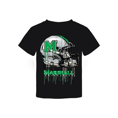 Toddler Vive La Fete Black Marshall Thundering Herd Dripping Football Helmet T-Shirt