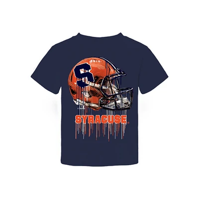 Toddler Vive La Fete Navy Syracuse Orange Dripping Football Helmet T-Shirt