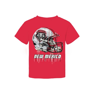Toddler Vive La Fete Cherry New Mexico Lobos Dripping Football Helmet T-Shirt