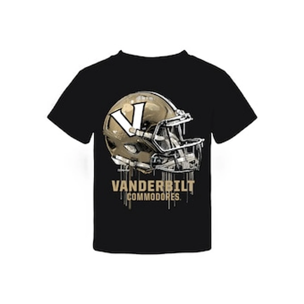 Toddler Vive La Fete Black Vanderbilt Commodores Dripping Football Helmet T-Shirt