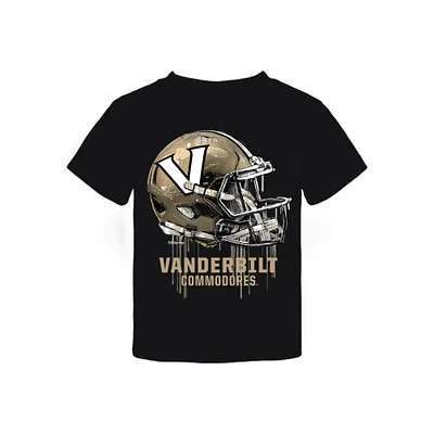 Toddler Vive La Fete Black Vanderbilt Commodores Dripping Football Helmet T-Shirt