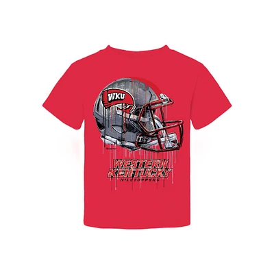 Toddler Vive La Fete Red Western Kentucky Hilltoppers Dripping Football Helmet T-Shirt