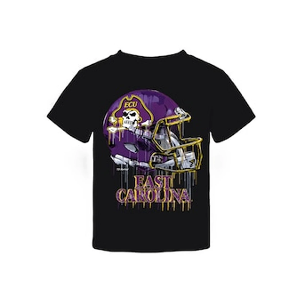 Toddler Vive La Fete Black ECU Pirates Dripping Football Helmet T-Shirt