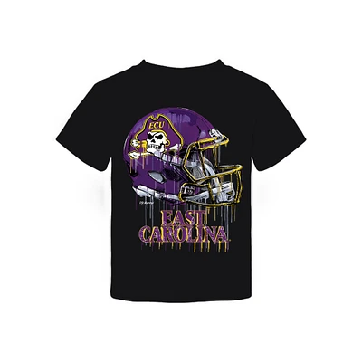Toddler Vive La Fete Black ECU Pirates Dripping Football Helmet T-Shirt