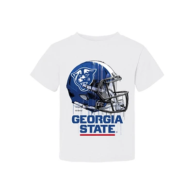 Toddler Vive La Fete White Georgia State Panthers Dripping Football Helmet T-Shirt