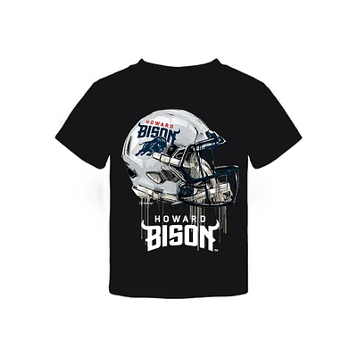 Toddler Vive La Fete Black Howard Bison Dripping Football Helmet T-Shirt