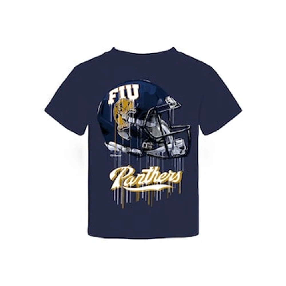 Toddler Vive La Fete Navy FIU Panthers Dripping Football Helmet T-Shirt