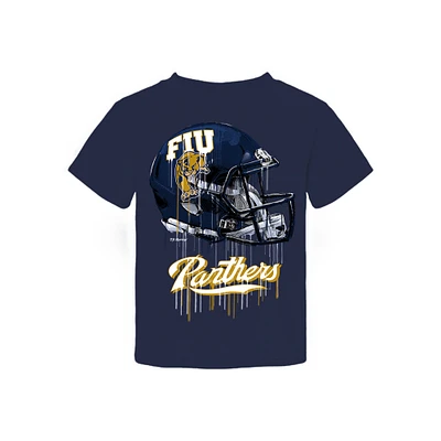 Toddler Vive La Fete Navy FIU Panthers Dripping Football Helmet T-Shirt