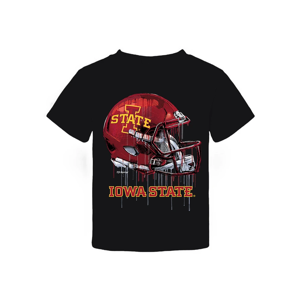 Toddler Vive La Fete Black Iowa State Cyclones Dripping Football Helmet T-Shirt