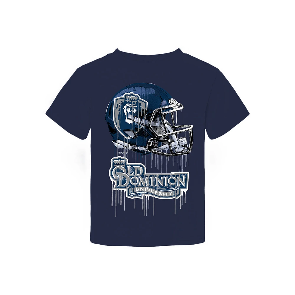Toddler Vive La Fete Navy Old Dominion Monarchs Dripping Football Helmet T-Shirt