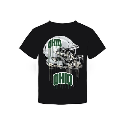 Toddler Vive La Fete Black Ohio Bobcats Dripping Football Helmet T-Shirt