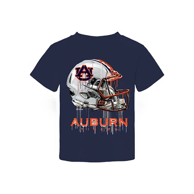 Toddler Vive La Fete Navy Auburn Tigers Dripping Football Helmet T-Shirt