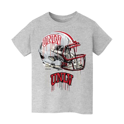 Youth Vive La Fete Heather Gray UNLV Rebels Dripping Football Helmet T-Shirt