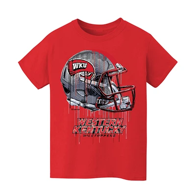 Youth Vive La Fete Red Western Kentucky Hilltoppers Dripping Football Helmet T-Shirt