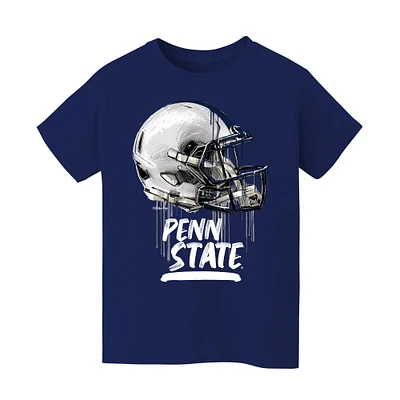 Youth Vive La Fete Navy Penn State Nittany Lions Dripping Football Helmet T-Shirt
