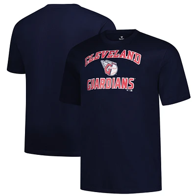 Men's Profile Navy Cleveland Guardians Big & Tall Heart Soul T-Shirt