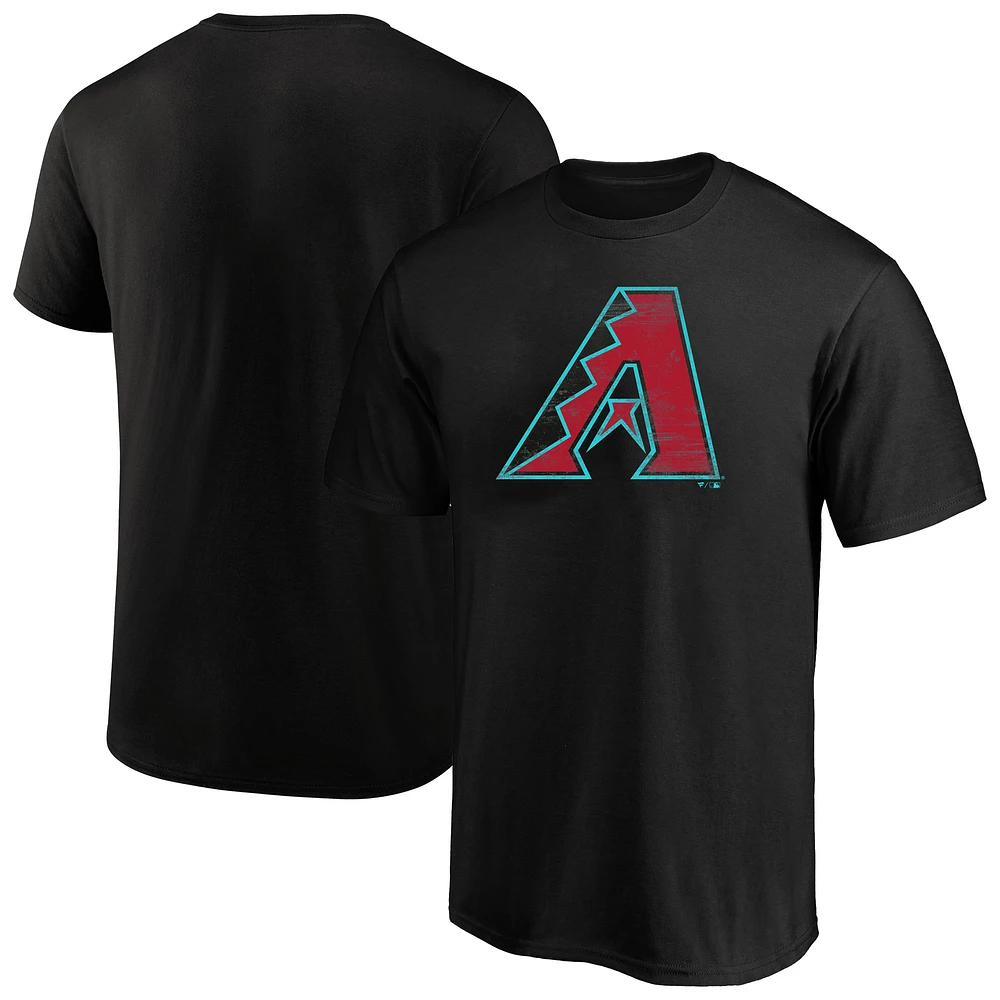 Men's Profile Black Arizona Diamondbacks Big & Tall Distressed Logo T-Shirt